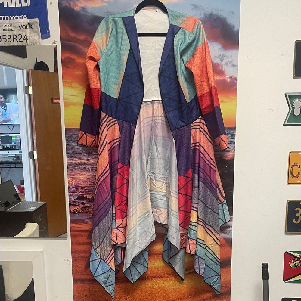 Vibrant Multicolor Long Sleeve Dress